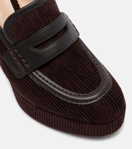 Escarpins en velours côtelé et cuir - Gianvito Rossi - Modalova