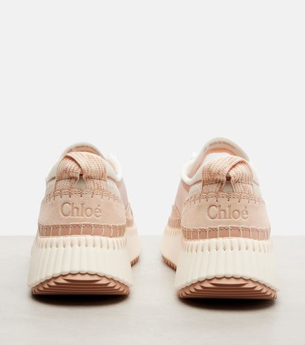 Chloé Baskets à plateforme Nama bordées de cuir - Chloe - Modalova