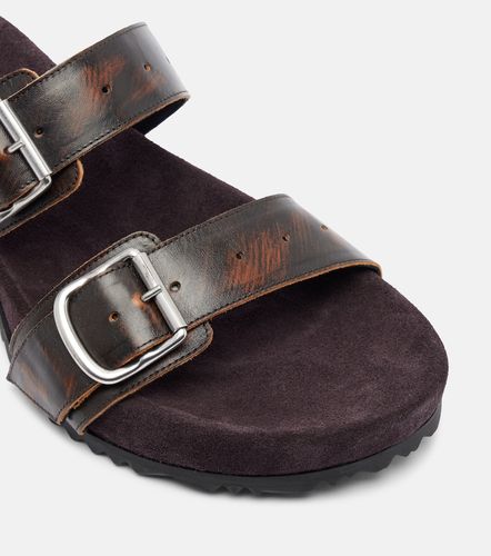 Mules en cuir et daim - Dries Van Noten - Modalova