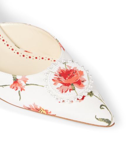 Mules Kifatmu 50 en satin à fleurs - Manolo Blahnik - Modalova