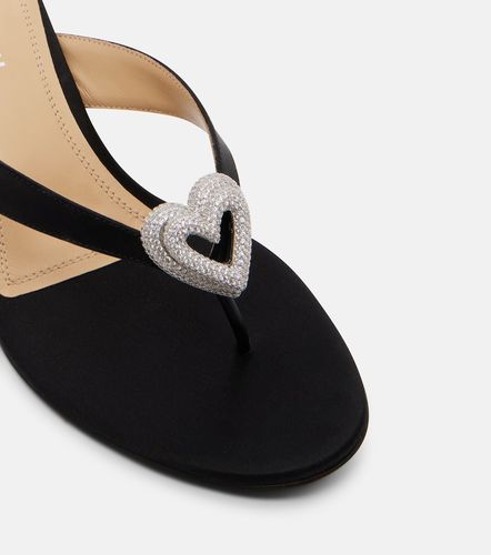 Mules compensées Double Heart en satin - Mach & Mach - Modalova