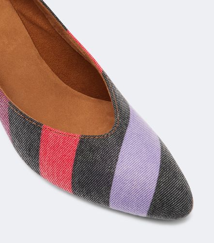 Escarpins Tina en denim à rayures - Versace - Modalova