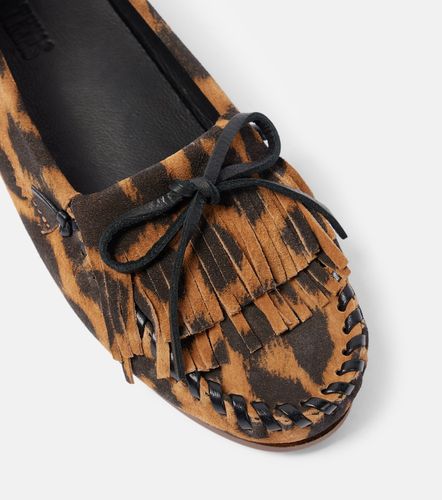 Mocassins Indie en daim à motif léopard - Paris Texas - Modalova