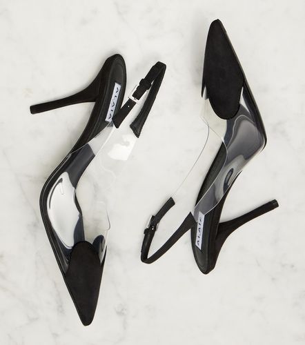 Alaïa Escarpins slingback Le Cœur 90 en daim et PVC - Alaia - Modalova