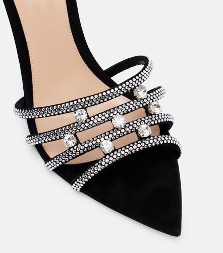 Mules Elizabeth en daim à cristaux - Gianvito Rossi - Modalova