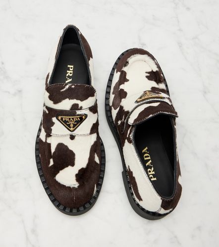 Mocassins Chocolate en cuir façon poulain - Prada - Modalova