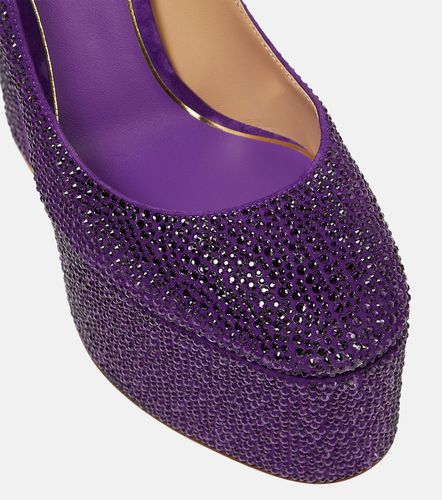 Escarpins Tan-Go à plateau en daim à cristaux - Valentino Garavani - Modalova