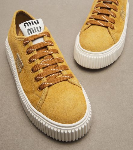 Miu Miu Baskets à plateau en daim - Miu Miu - Modalova