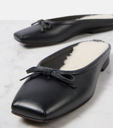 Mules Monili en cuir et shearling - Brunello Cucinelli - Modalova