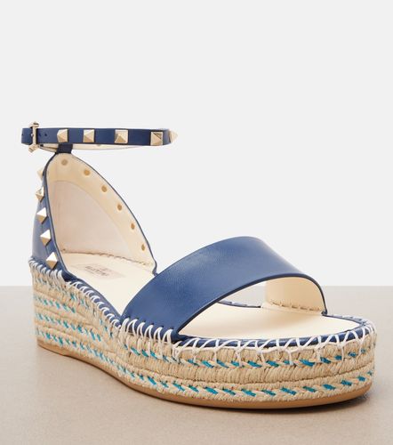 Sandales compensées Double Rockstud en cuir - Valentino Garavani - Modalova