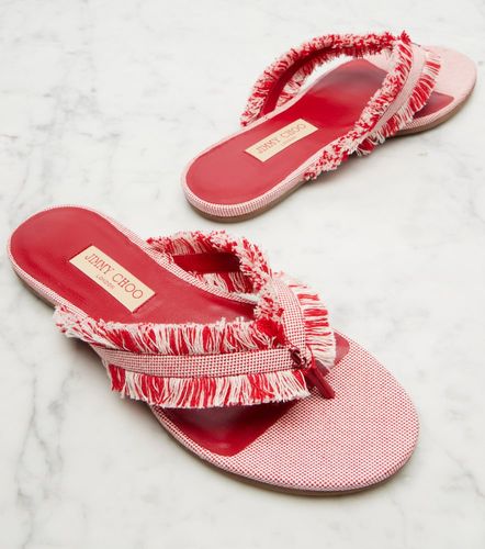 Tongs Bay en toile à franges - Jimmy Choo - Modalova