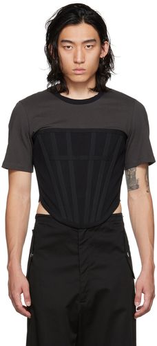 T-shirt de style corset noir et gris - Dion Lee - Modalova