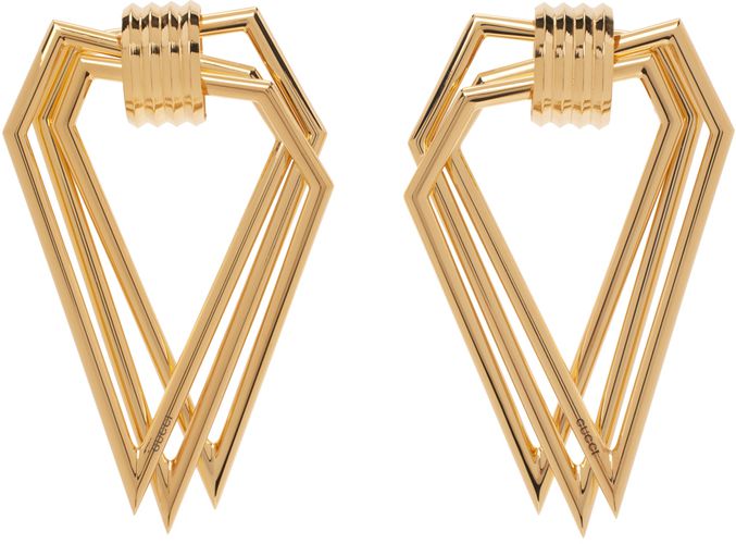 Boucles d'oreilles dorées à ferrures graphiques - Gucci - Modalova