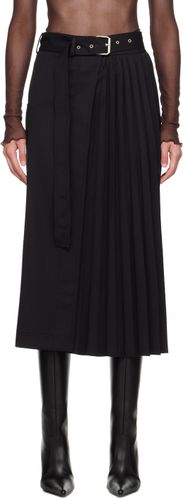 Jupe midi noire à ceinture exclusive à SSENSE - LVIR - Modalova