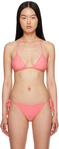 Haut de bikini rose à logos édition Dua Lipa - Versace Underwear - Modalova