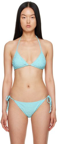 Haut de bikini bleu à logos édition Dua Lipa - Versace Underwear - Modalova