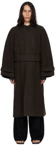 Manteau brun en laine bouillie - Birrot - Modalova