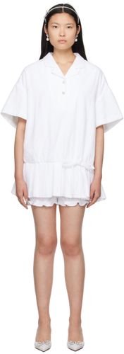 Robe courte blanche à plis - SHUSHU/TONG - Modalova
