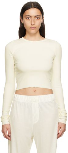 T-shirt à manches longues écourté blanc cassé - ÉTERNE - Modalova