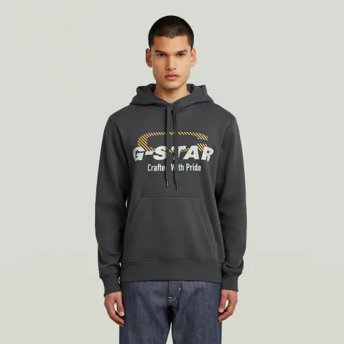 Sweater Logo Hooded - Gris - Hommes - G-Star RAW - Modalova