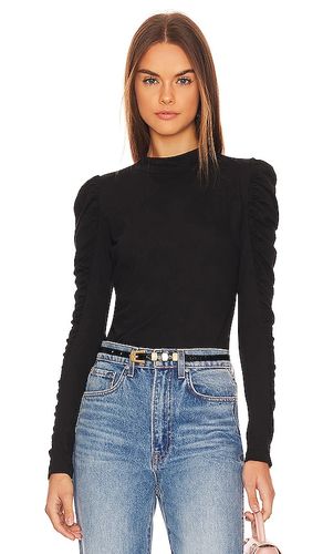 Shirred Sleeve Turtleneck Top in . Size S, XS - Bobi - Modalova