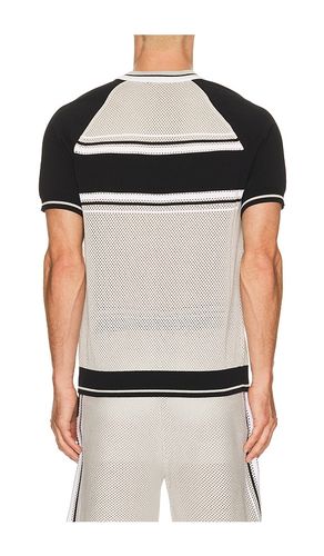 Metallic Mesh Stripe Zip Polo en . Taille L. Also en M, XL/1X, XXL/2X - Casablanca - Modalova