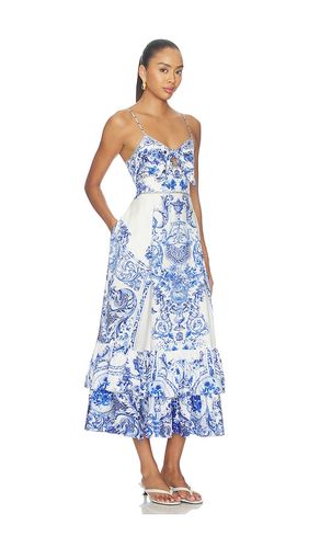 ROBE MI-LONGUE RUFFLE HEM TIE FRONT MIDI DRESS en . Taille XS. Also en S, M, L, XL - Camilla - Modalova