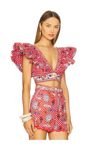 TOP DRAPÉ ET VOLANTÉ en . Taille M. Also en L - Camilla - Modalova