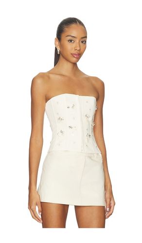 Embellished Twill Corset Top en Ivory en . Taille XS. Also en XL - GUIZIO - Modalova
