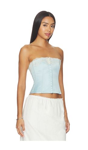 Lace Trim Satin Corset en . Taille S. Also en M - GUIZIO - Modalova