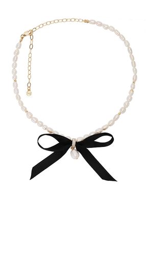 COLLIER RAS DU COU VELVET BOW STATEMENT PEARL en - Ettika - Modalova