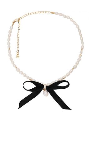 COLLIER RAS DU COU VELVET BOW STATEMENT PEARL in - Ettika - Modalova