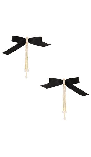 BOUCLES D'OREILLES VELVET BOW CRYSTAL CHAIN en - Ettika - Modalova