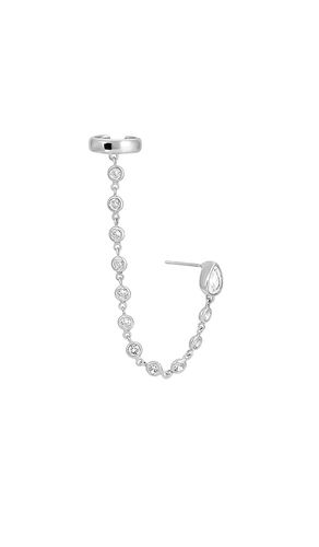 BOUCLE D'OREILLE À CHAÎNE EN CRISTAL EAR CUFF CRYSTAL CHAIN STUD en - Ettika - Modalova