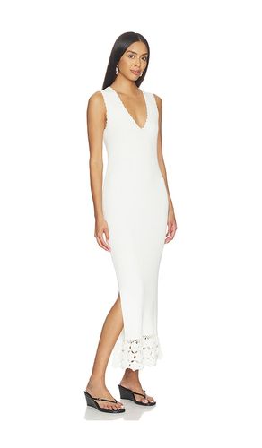 ROBE FINE COTTON RIB CROCHET V-NECK en . Taille XS. Also en S - Ganni - Modalova