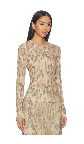 Printed Marl Mesh Long Sleeve Top en . Taille 34. Also en 36, 38, 40, 42 - Ganni - Modalova