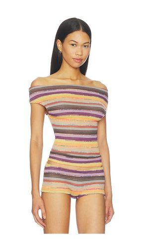 TOP ASYMÉTRIQUE EN MAILLE À RAYURES MULTICOLORES CATA en . Taille S. Also en M, L - Jaded London - Modalova