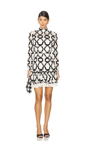 Willa Velvet Flock Lace Mock Neck Dress en & . Taille 0. Also en 4, 8, 10 - MILLY - Modalova