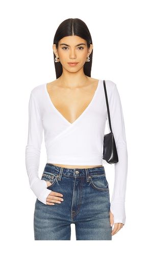 Aziel Long Sleeve Cross Front Top en . Taille L. Also en M, S, XS - Michael Lauren - Modalova