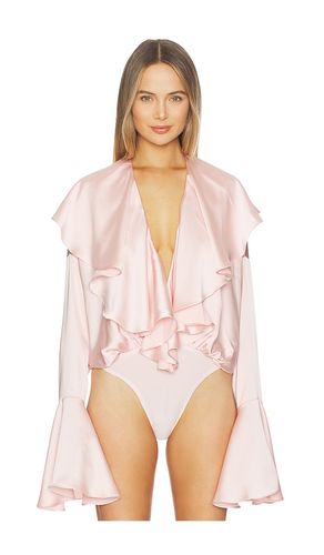 BODY LONG SLEEVE DEEP V RUFFLE en . Taille S. Also en M, L, XL - Norma Kamali - Modalova