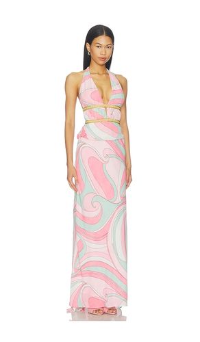 ROBE MAXI DÉCOLLETÉ PLONGEANT ET TOUR DE COU XYLIA en . Taille XS. Also en L, XL - Runaway The Label - Modalova