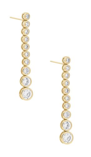 BOUCLE D'OREILLE PENDANTE DIAMANT BEZEL en - SHASHI - Modalova