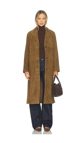 Suede Leather Long Coat en . Taille L. Also en M, XS - Vince - Modalova