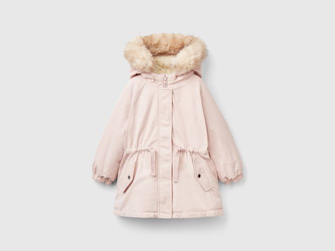 Benetton, Parka Rembourrée À Cordon De Serrage, taille 12-18, Rose Pâle, Enfants - United Colors of Benetton - Modalova