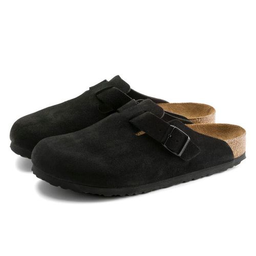 Boston Soft Footbed Suede Black - Birkenstock - Modalova