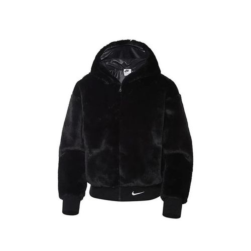 Faux Fur Jacket Sportswear Essentials Black White - Nike - Modalova