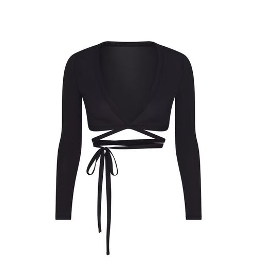 X SKIMS Women's Weightless Layers Wrap Top Obsidian - Nike - Modalova