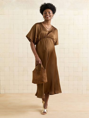 Robe longue satinée grossesse bronze - Vertbaudet - Modalova