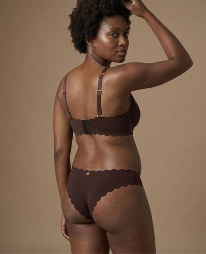 Tanga Taille Basse De Maternité Skin Chocolat - Cache Coeur - Modalova