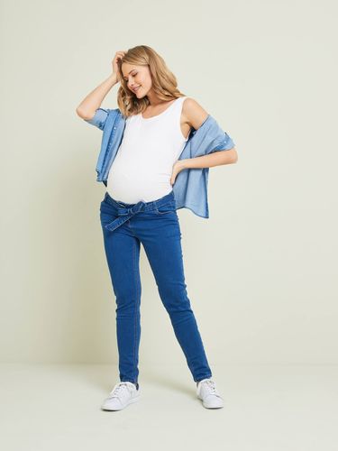 Pantalon de grossesse slim molleton aspect jean denim stone - Vertbaudet - Modalova